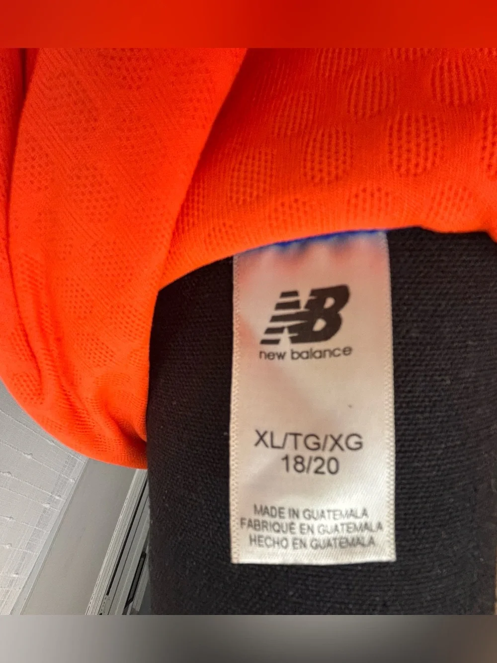 New Balance Youth Royal Blue Crewneck Hoodie with Orange Logo